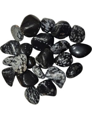 Obsidian snowflake tumbled stones 250 grams Mexico semi-precious stone