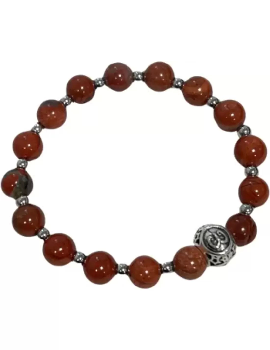 Jasper Red Bracelet Zodiac Sign Aries Elastic 16 cm 8 mm Beads