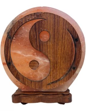 Salt Stone Yin Yang Lamp Including Cable and 15 Watt Bulb