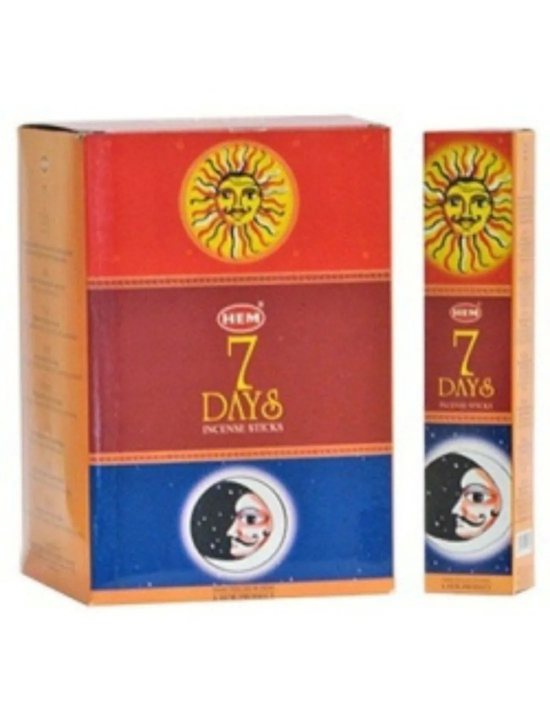 Rectangular packaging with 7 flat packets days of the week