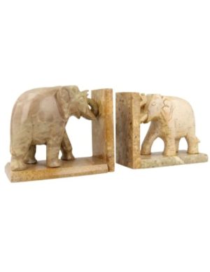 Soapstone Elephant Bookends Set Calming and Grounding