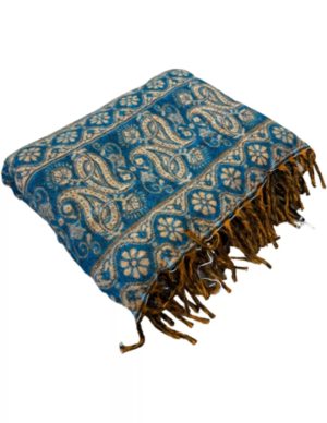 YogaStyles Meditation Blanket no 122 Orange Blue Acrylic Wool