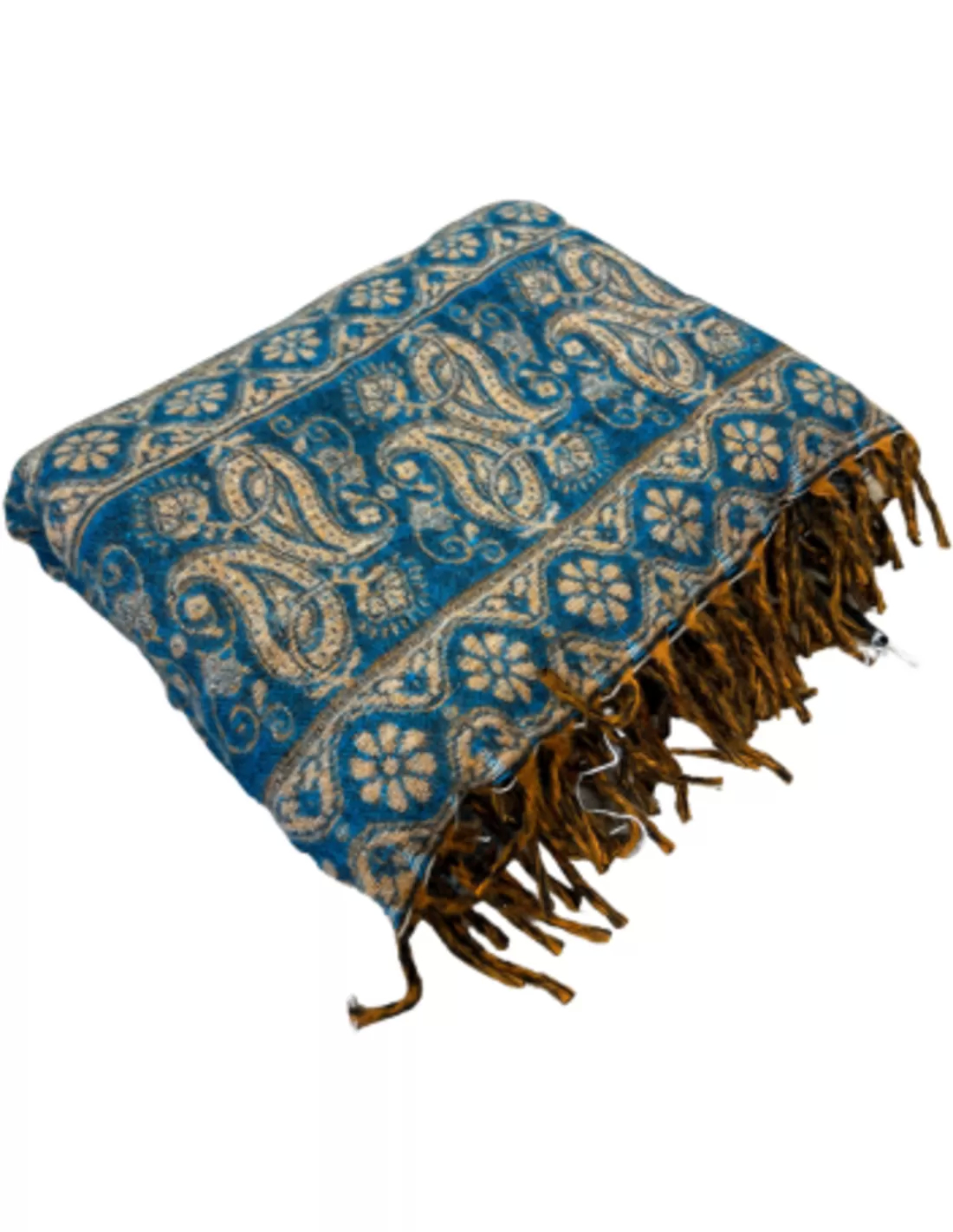 YogaStyles Meditation Blanket no 122 Orange Blue Acrylic Wool
