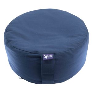 Spiru Meditation Cushion Round Cotton Dark blue - 36 x 15 cm