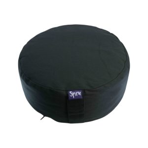 Spiru Meditation Cushion Round Cotton Black - 36 x 15 cm
