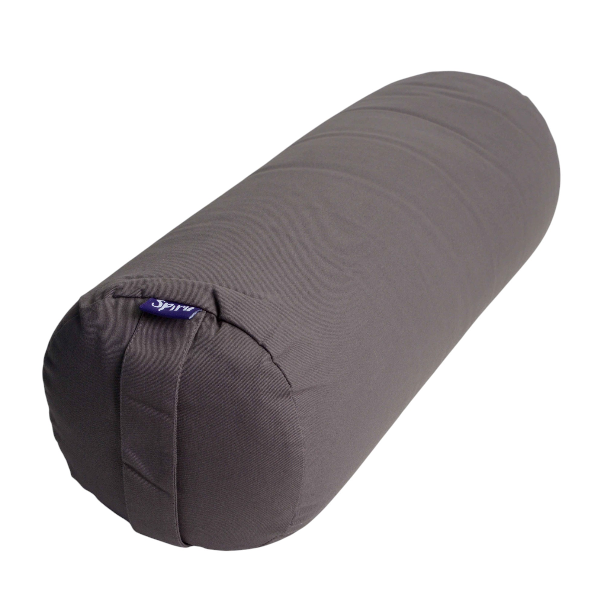 Yoga Bolster Anthracite Round Cotton - Plain - 59 x 21,5 cm