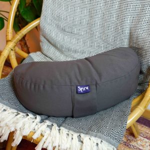 Meditation Cushion Anthracite Half Moon Cotton - 40 x 20 cm