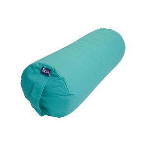 Yoga Bolster Emerald Green Round Cotton - Plain - 59 x 21,5 cm