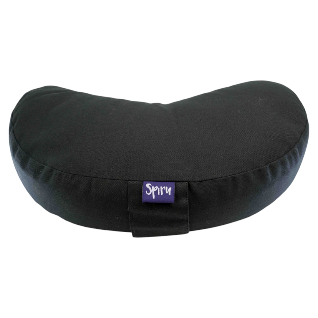 Meditation Cushion Black Crescent Cotton - 40 x 20 cm