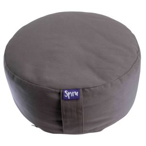 Spiru Meditation Cushion Round Cotton Anthracite - 36 x 15 cm
