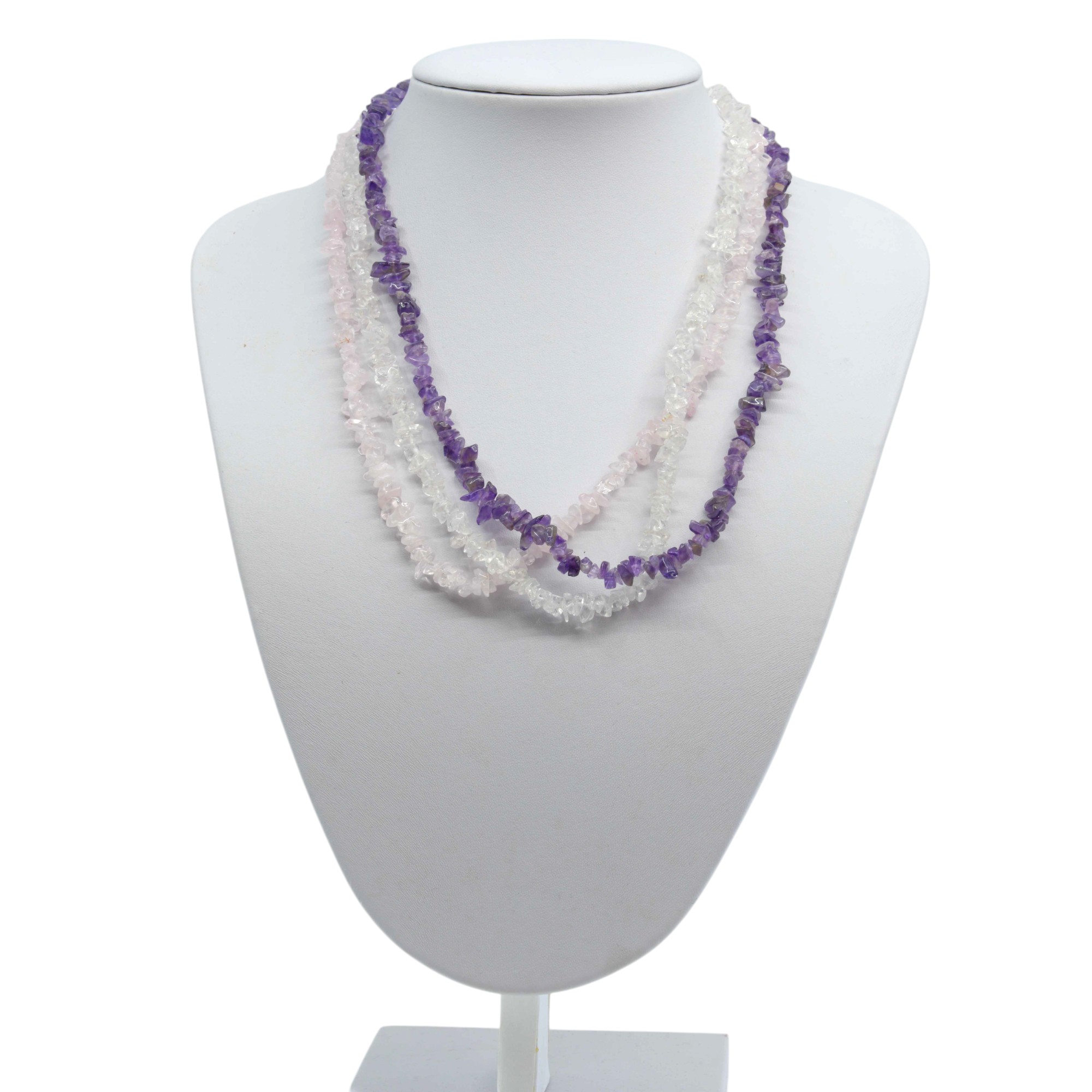 Gemstone Split Necklace Golden Triangle Set - Bundle