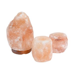 Himalayan Salt Lamp (3-4kg) + 2x Tealight Holder - Bundle