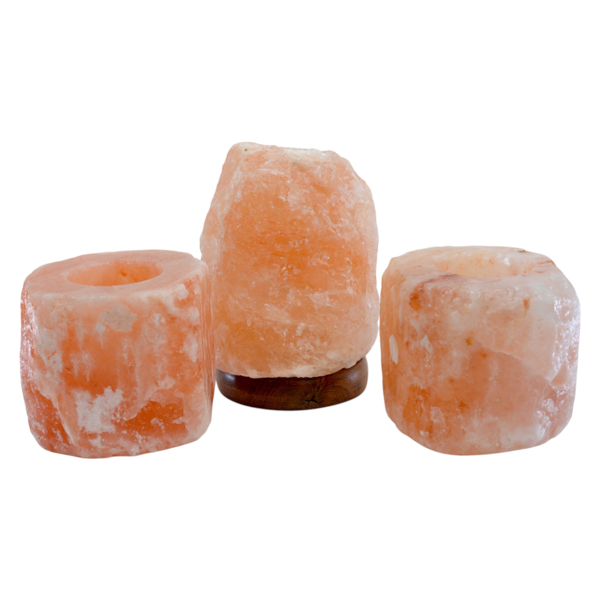 USB Salt Lamp and Tealight Holder Set - Bundle